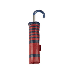 Paraguas Ezpeleta 10411 | Paraguas plegable manual | estilo clásico con tejido en rayas| puño curvo de fibra de vidrio.