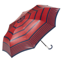Cargar imagen en el visor de la galería, Paraguas Ezpeleta 10411 | Paraguas plegable manual | estilo clásico con tejido en rayas| puño curvo de fibra de vidrio.