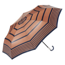 Cargar imagen en el visor de la galería, Paraguas Ezpeleta 10411 | Paraguas plegable manual | estilo clásico con tejido en rayas| puño curvo de fibra de vidrio.