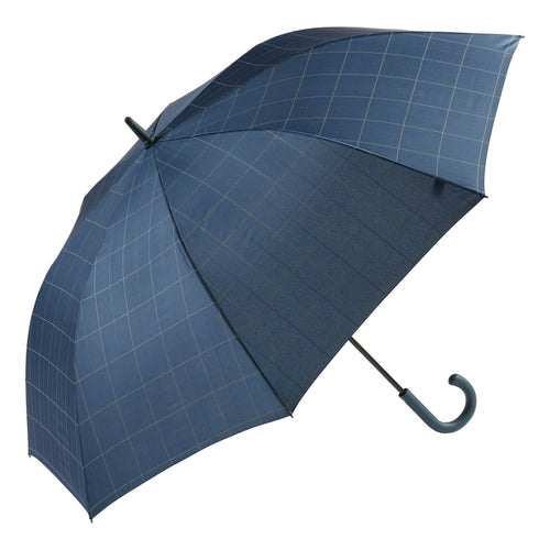 Paraguas Ezpeleta 10396 | Paraguas largo automático | estilo clásico con tejido en cuadros | puño curvo de fibra de vidrio.