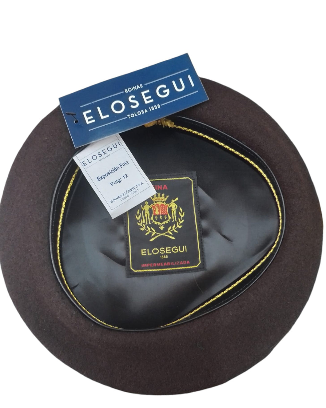 Cappello Boina Vasca Elosegui Fine esposizione 100% merino lavorato con badana forro raso