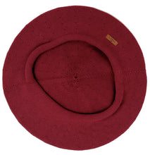 Charger l&#39;image dans la galerie, Elosegui Béret Basque pour femme modèle Borobil avec doublure 100% laine mérinos avec décoration symbole