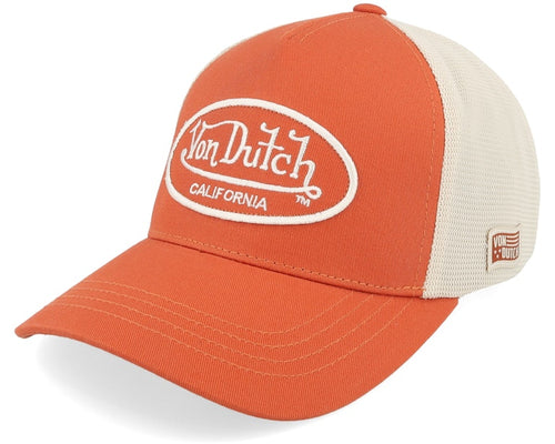 Gorra trucker logo Von Dutch naranja