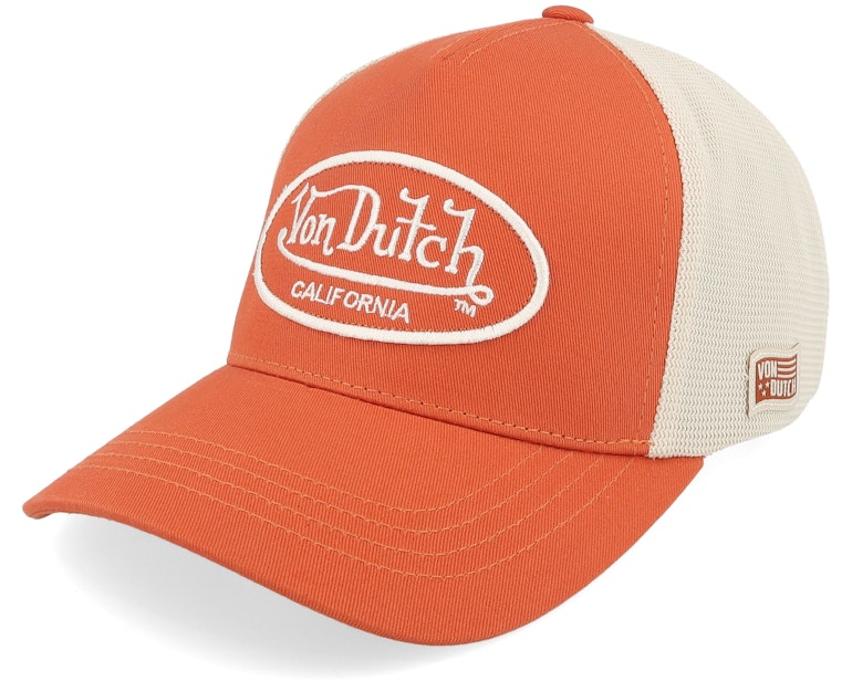 Gorra trucker logo Von Dutch naranja