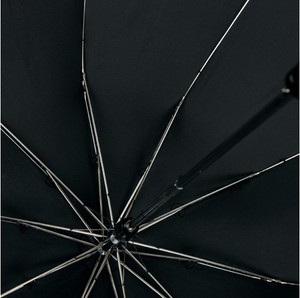 Paraguas EZPELETA Plegable de Hombre. Automático y con puño Curvo. Tejido Liso Negro - Negro - El triunfo Velayos