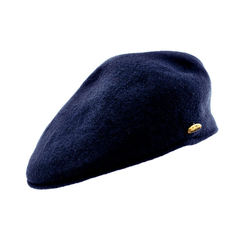 Béret Basque Elosegui 1858 - 100% Laine Mérinos Imperméabilisé, Noir, Sans Balaie - 2