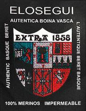 Load image into Gallery viewer, Boina Vasca Txapela Elosegui 1858 negra 100% lana merino Impermeabilizada con badana - El triunfo Velayos