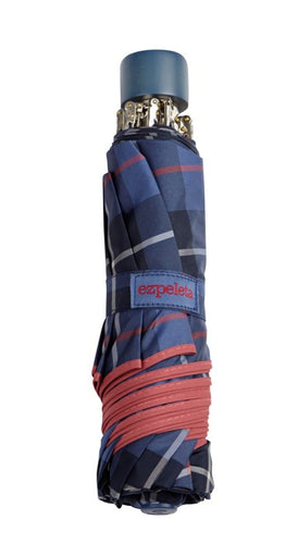Paraguas Ezpeleta 10540 Paraguas Plegable antiviento de Mujer|Abre-Cierra automático|Tejido Especial|Paraguas con Funda|Estampado Cuadros - El triunfo Velayos